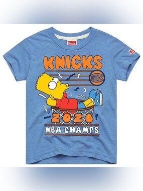HOMAGE Blue Simpsons x Knicks 2026 NBA Champs Graphic Tee